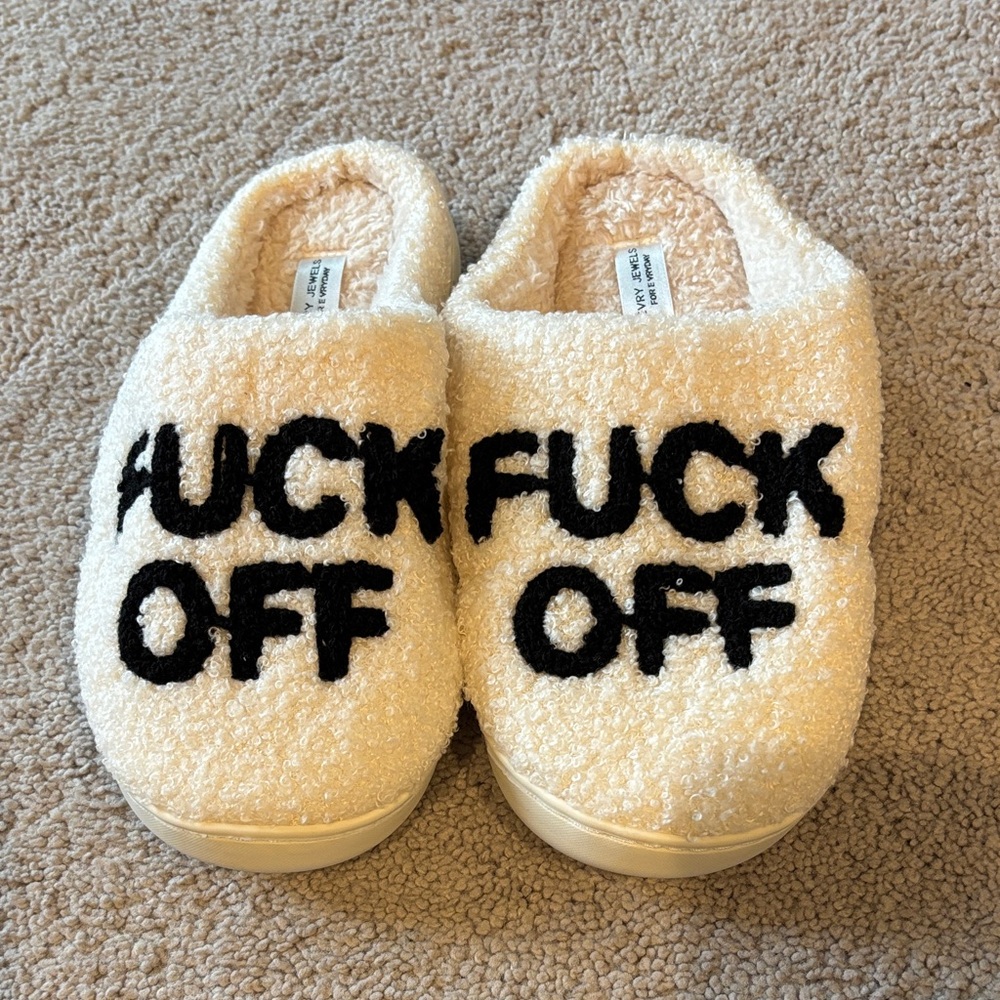 Evry Jewels F-Off Slippers! Brand New, Never Worn